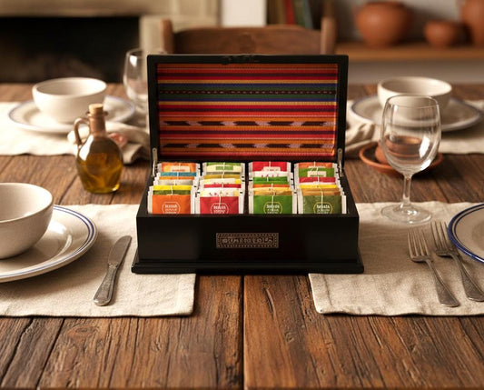 Hand-Painted Pinewood BOX For TEA, Santa Catalina Arch Paint Box