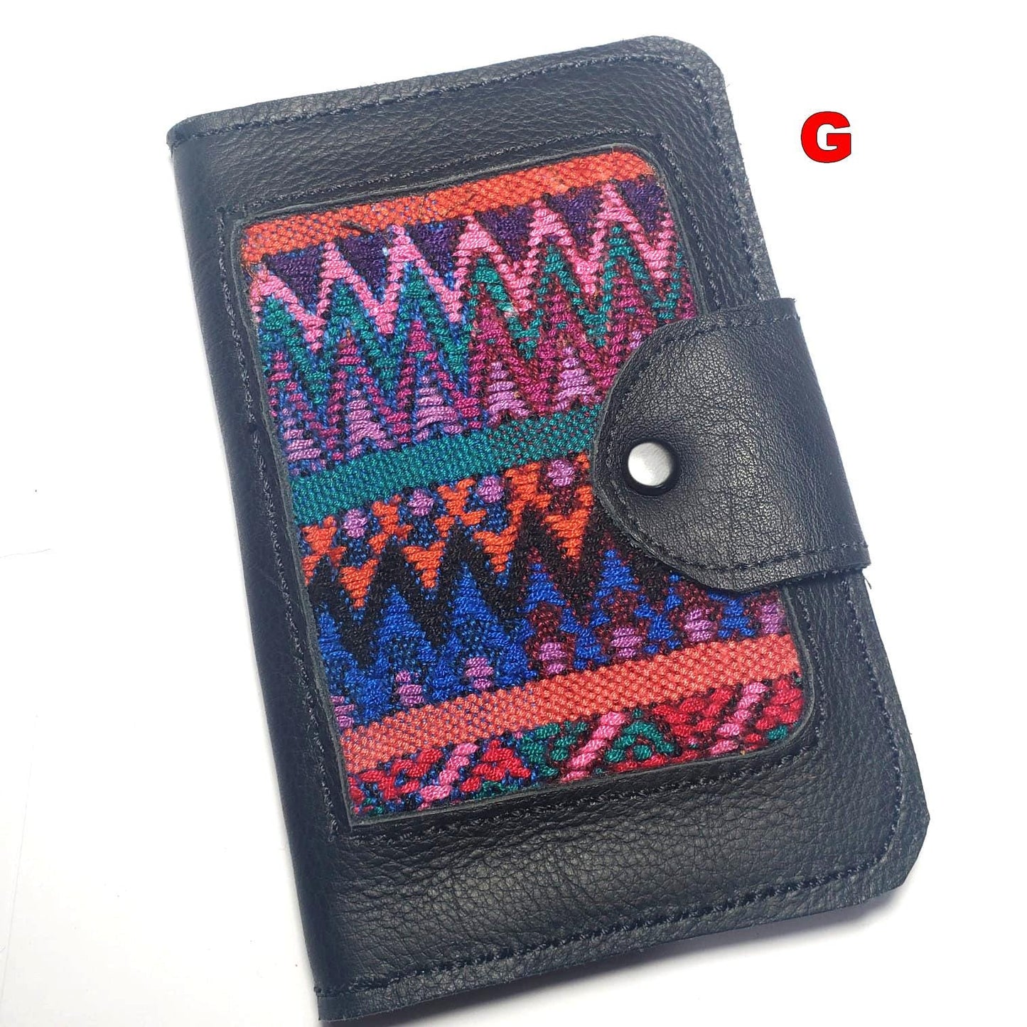 Guatemalan Leather Huipil PASSPORT Case Holder, Gift For Friend