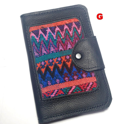 Guatemalan Leather Huipil PASSPORT Case Holder, Gift For Friend