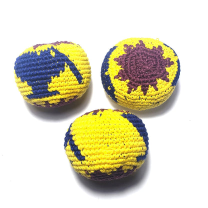 Guatemala Stress Relief Crocheted Cotton Hacky SACKS, Foot Ball JUGGLING BALLS