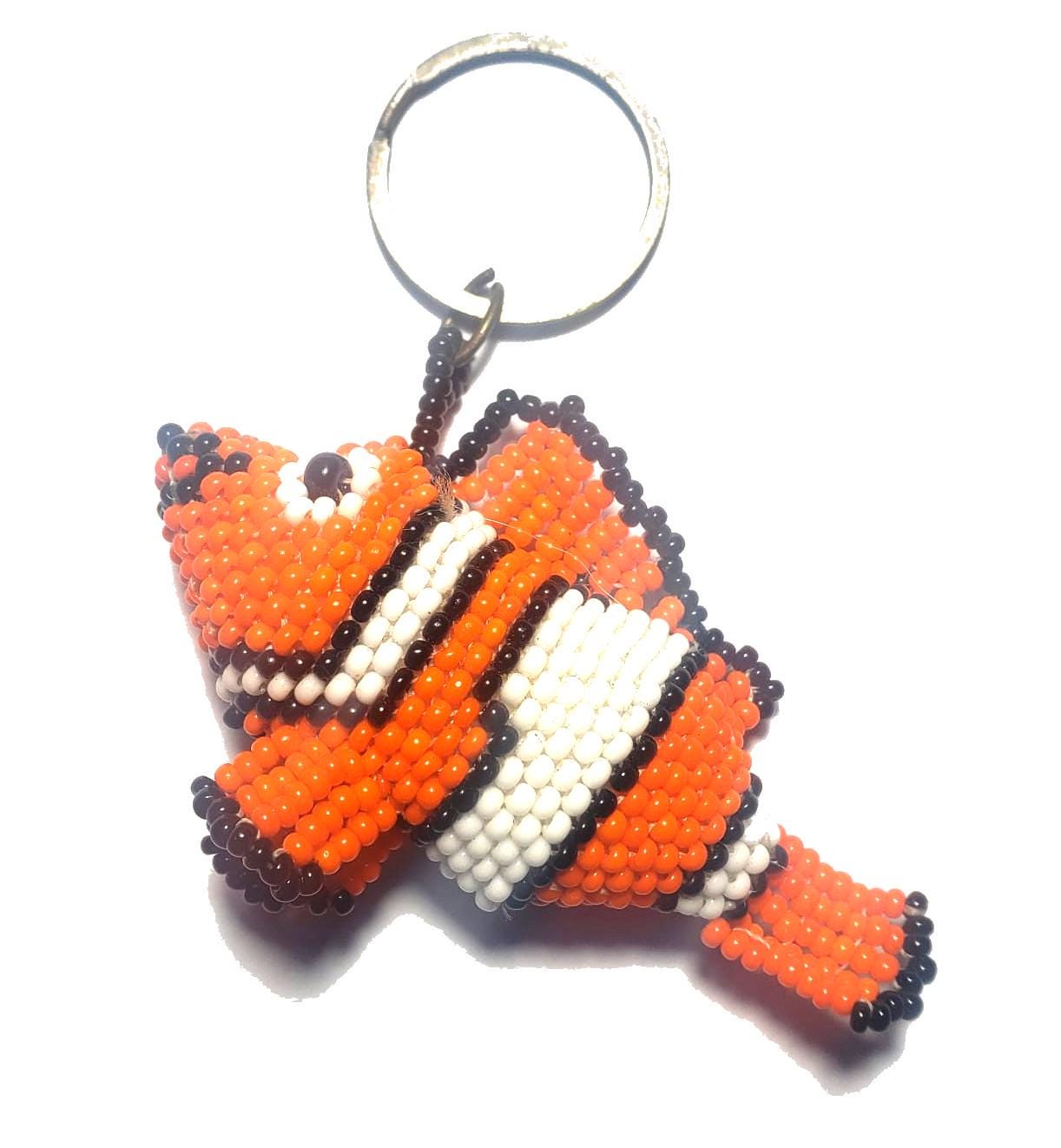 BEADED NEMO Clown Fish Hanging ORNAMENT Gift For Fish Lovers - Czech Glass Seed Beads And Nylon Thread