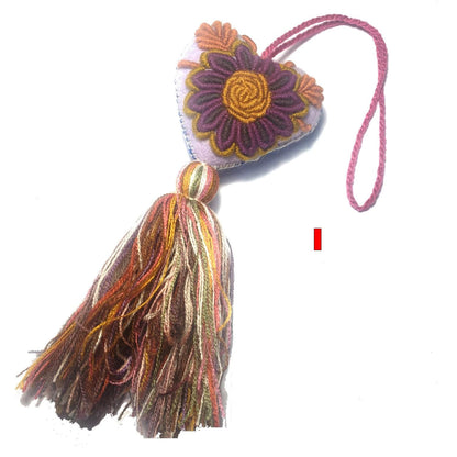 Handmade Wool HEART POM TASSEL Hanging