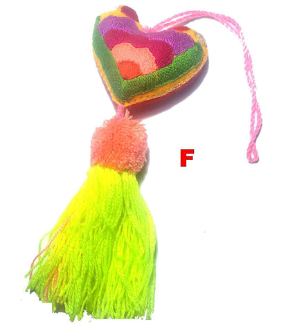 Handmade Wool HEART POM TASSEL Hanging