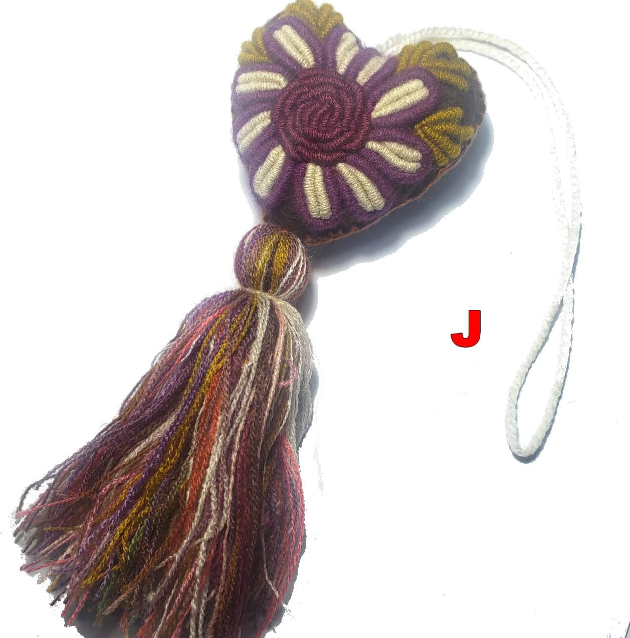 Handmade Wool HEART POM TASSEL Hanging