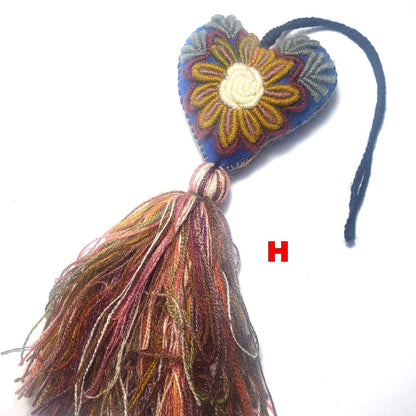 Handmade Wool HEART POM TASSEL Hanging