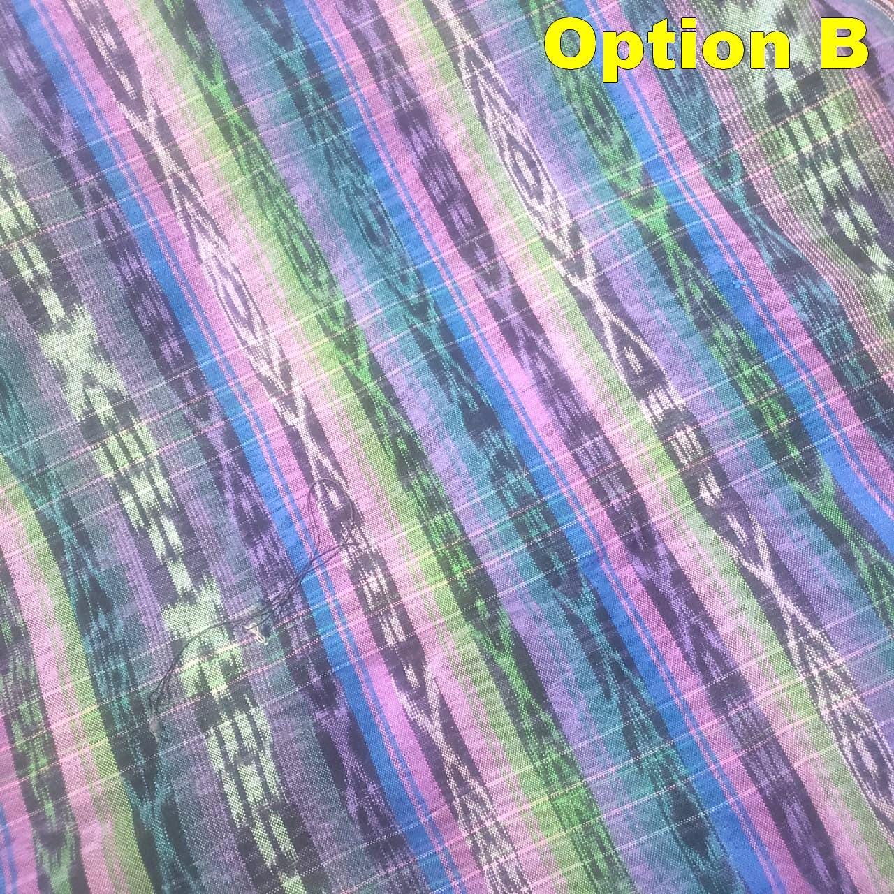 Guatemalan Unique Vintage Ikat Cotton fabric per yard- Hand Woven Ethnic Textile - 700