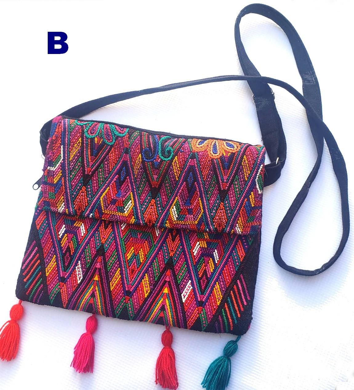 Guatemalan Huipil Crossbody PURSE, Handcrafted Upcycled Traditional Fabric, CHICHICASTENANGO Purse