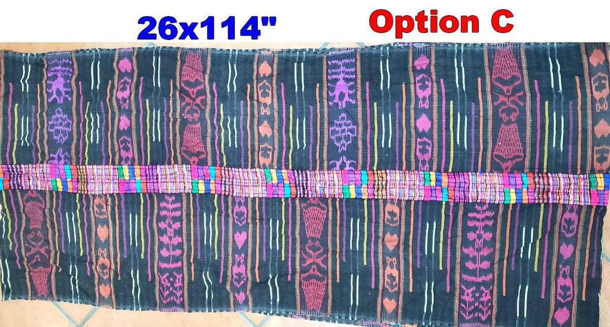 Vintage Handwoven Cotton CHICHICASTENANGO EMBROIDERY Textile Fabric Per Yard