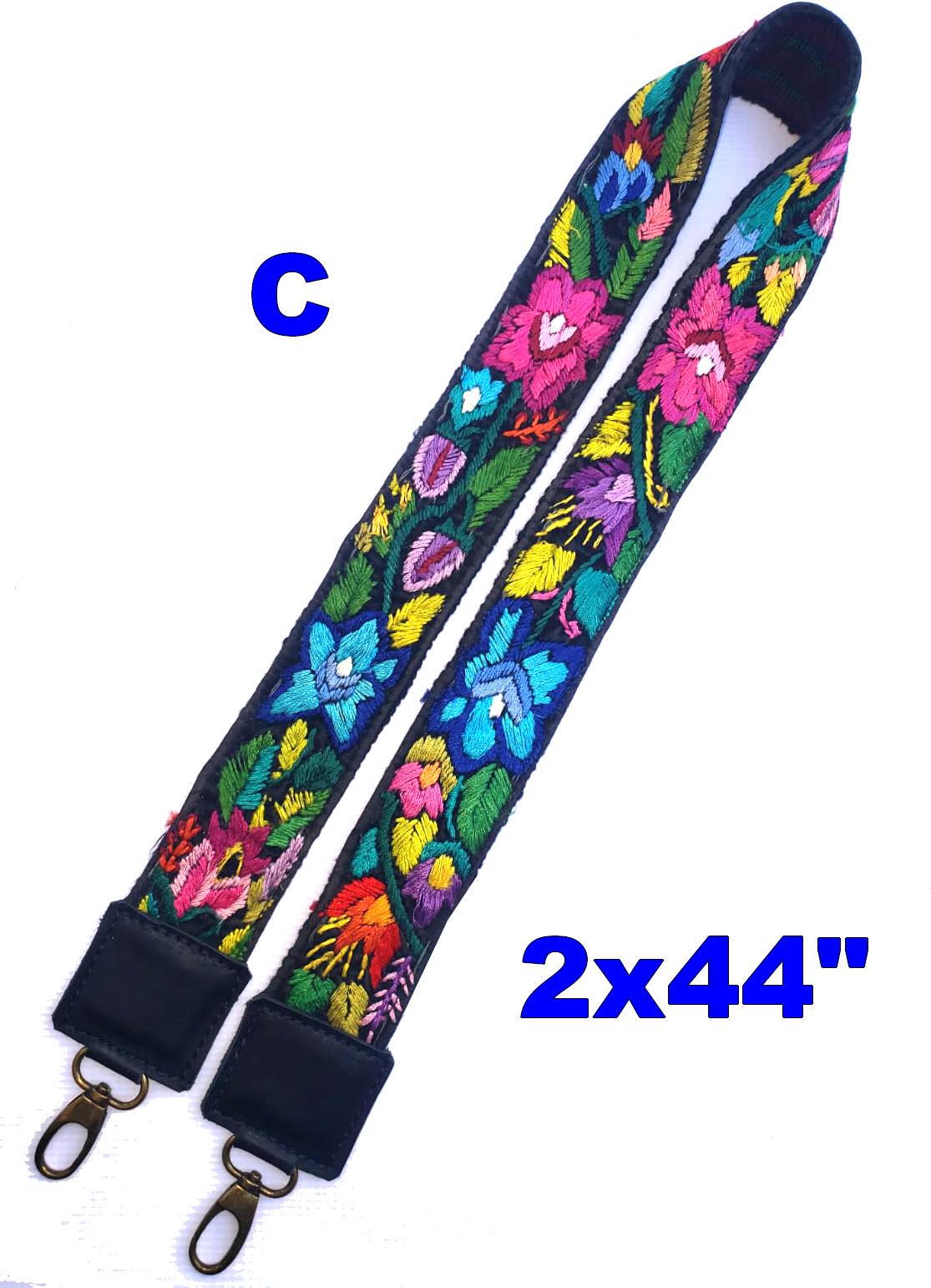 Guatemalan Handmade Leather Embroidered CAMERA / BAG STRAP