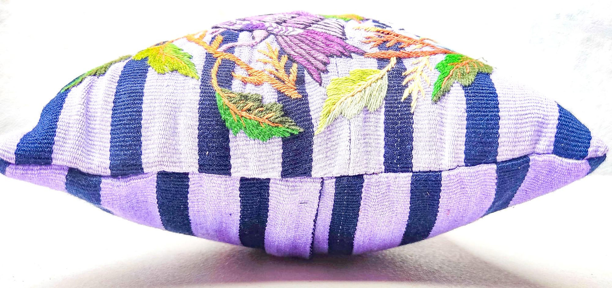 MINI Guatemala hand embroidery -Bird family- pillow cushion 8x8