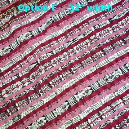 Guatemalan Unique Vintage IKAT SILK Fabric Per YARD- Hand Woven Ethnic Textile -