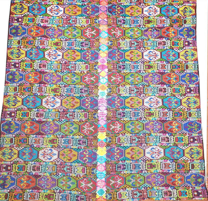 Handmade Guatemala Cotton Fabric: ZUNIL Corte, Mayan STONES Pattern Textil, Fabric Per Yard