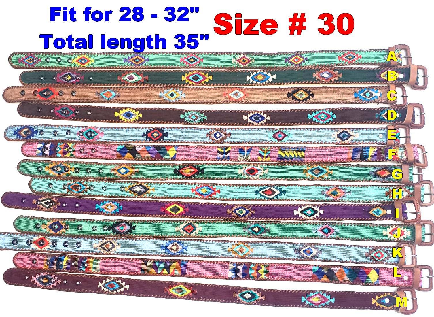 Lot of 2, 3 Authentic Handmade SILK Leather Braided UNISEX Belt, Colorful Woven Design with Buckle and Loop