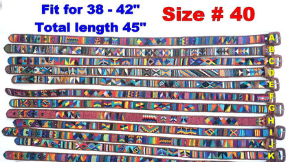Authentic Guatemalan Handmade SILK LEATHER Braided UNISEX Belt