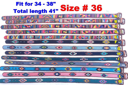 Authentic Guatemalan Handmade SILK LEATHER Braided UNISEX Belt