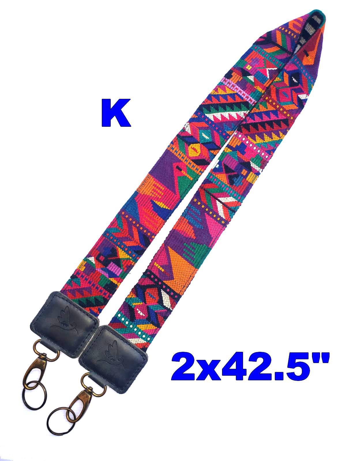 Guatemalan Handmade EMBROIDERED Leather CAMERA / BAG strap