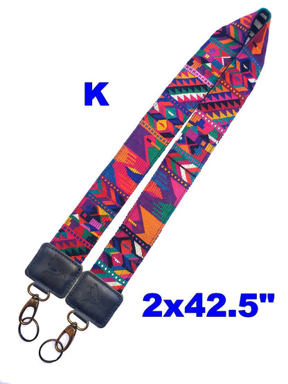 Guatemalan Handmade EMBROIDERED Leather CAMERA / BAG strap