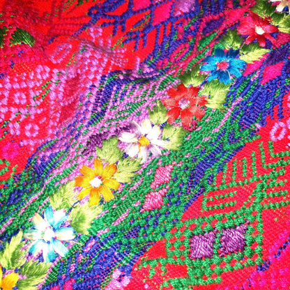 Guatemalan Purple ROOSTERS TSUTE- Tablecloth - Throw -Santo Domingo Xenacoj