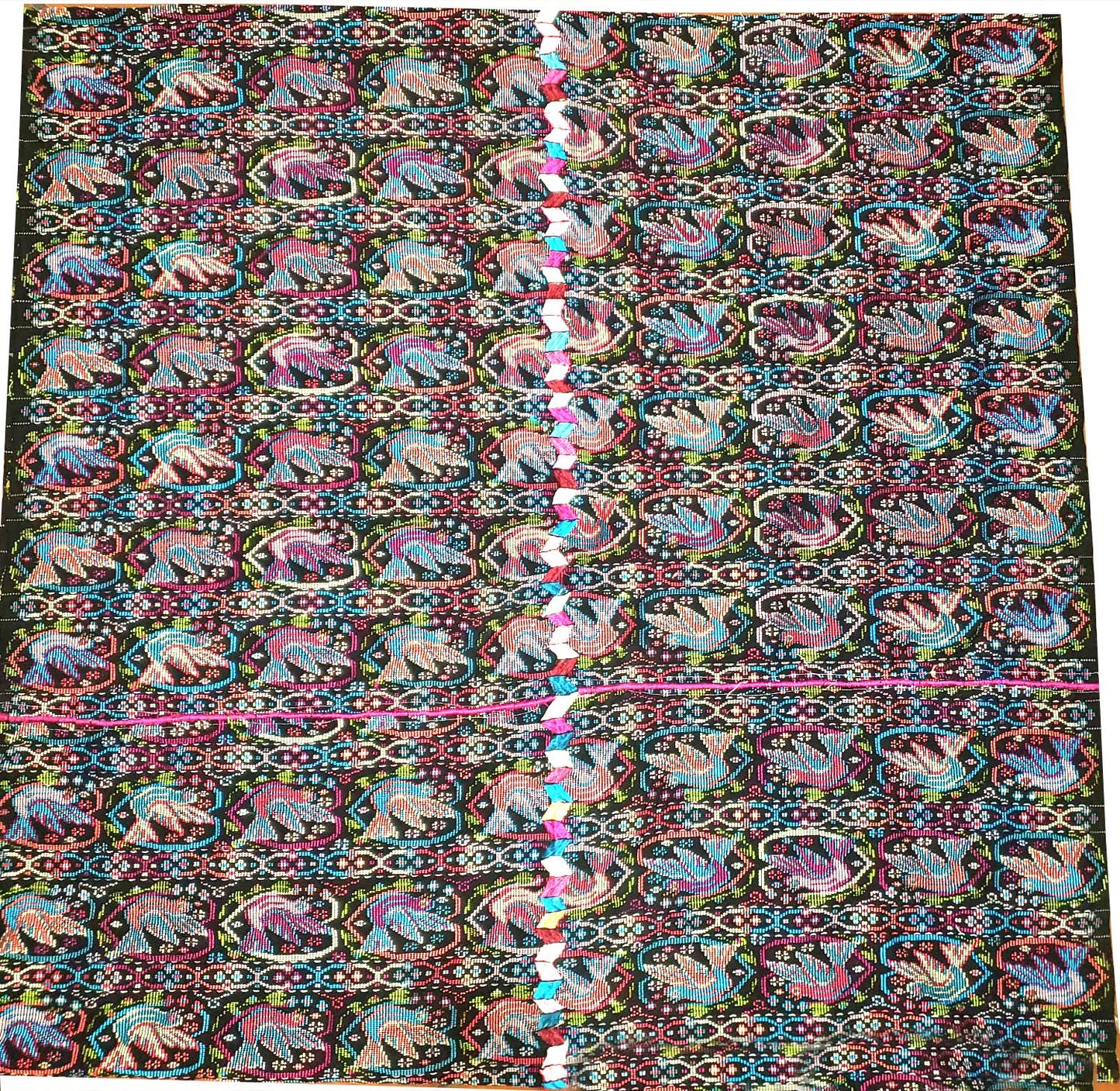 New Unique Guatemala Handmade Weaved Cotton Multicolor ZUNIL DOVES Corte -Fabric per Yard-