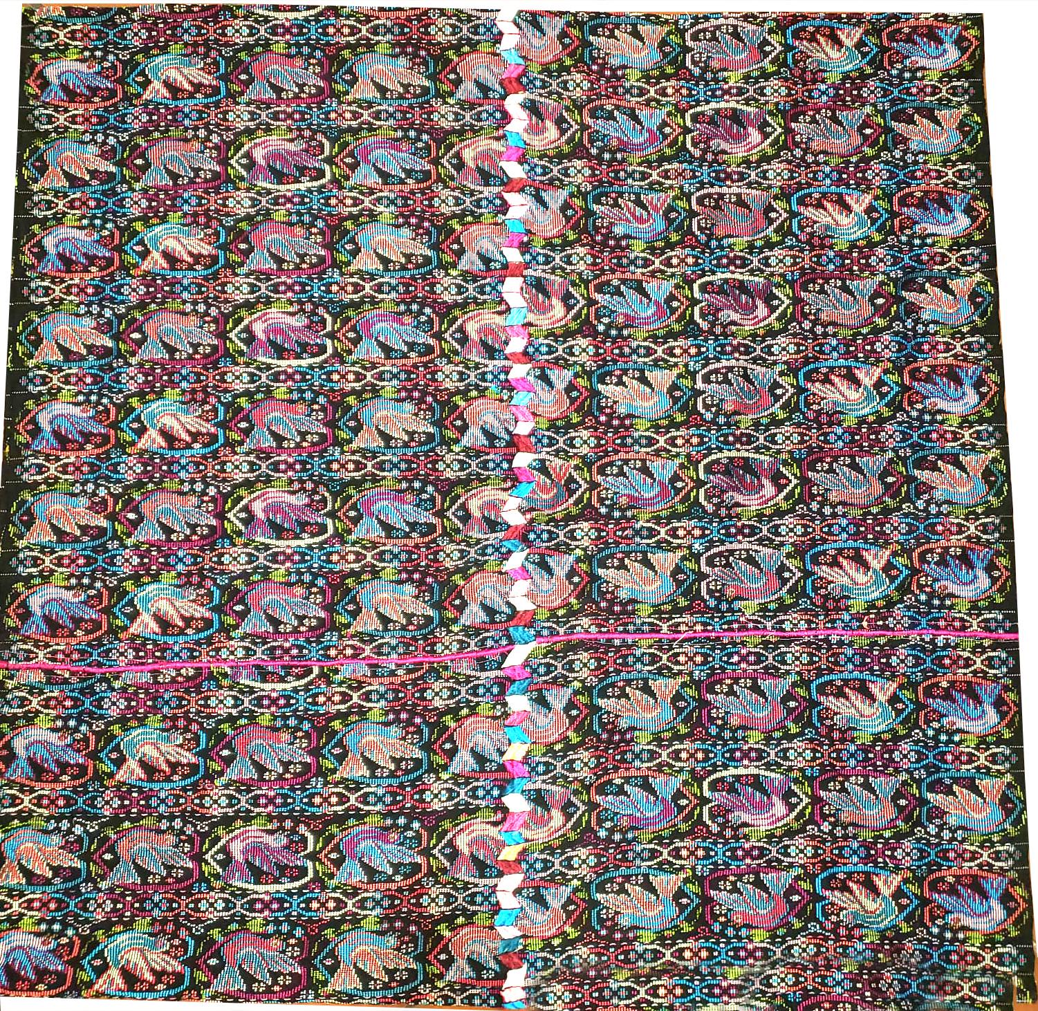 New Unique Guatemala Handmade Weaved Cotton Multicolor ZUNIL DOVES Corte -Fabric per Yard-
