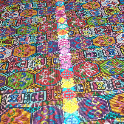 Handmade Guatemala Cotton Fabric: ZUNIL Corte, Mayan STONES Pattern Textil, Fabric Per Yard