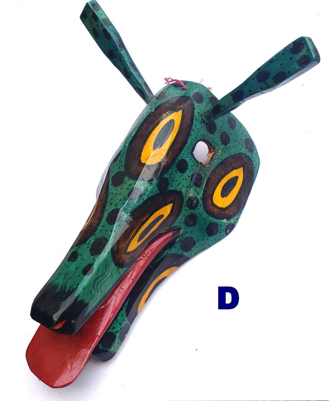 Hand-Painted Pinewood DEER Mask from NAHUALA Guatemala