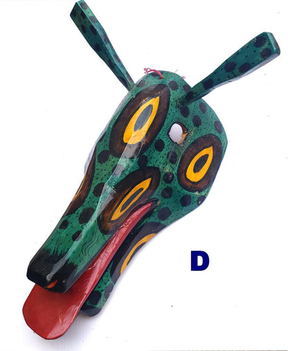 Hand-Painted Pinewood DEER Mask from NAHUALA Guatemala