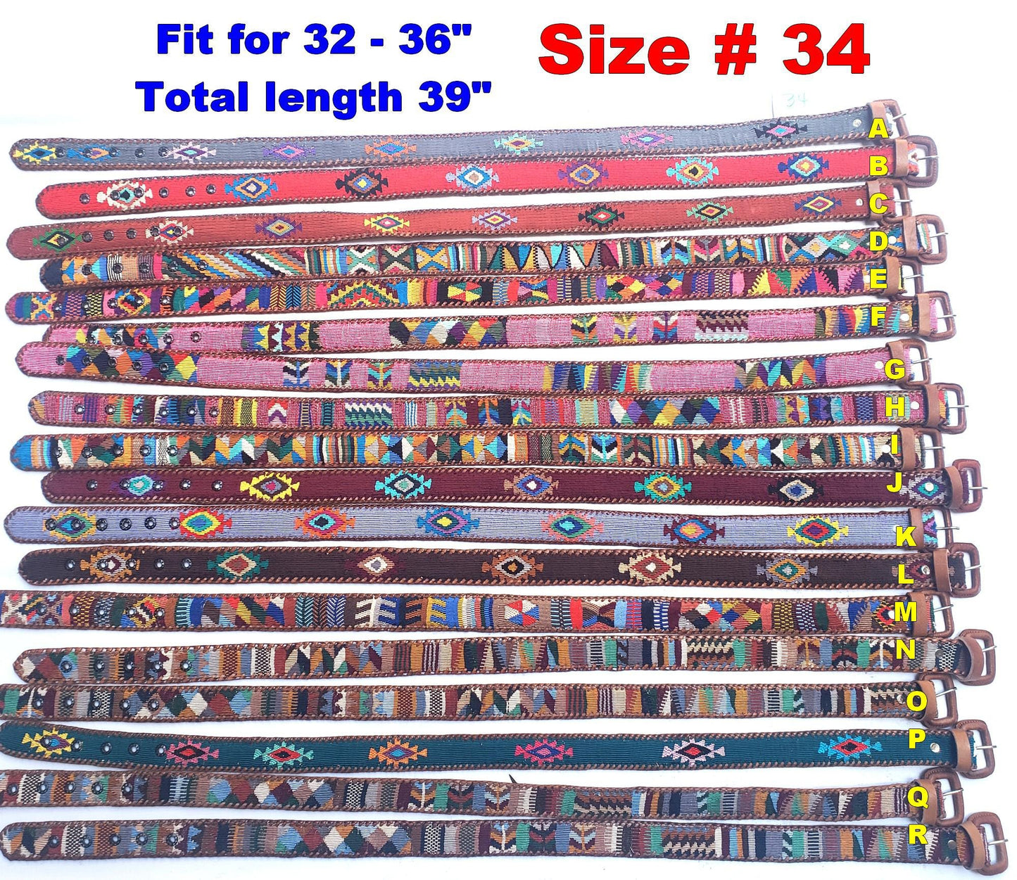 Authentic Guatemalan Handmade SILK LEATHER Braided UNISEX Belt