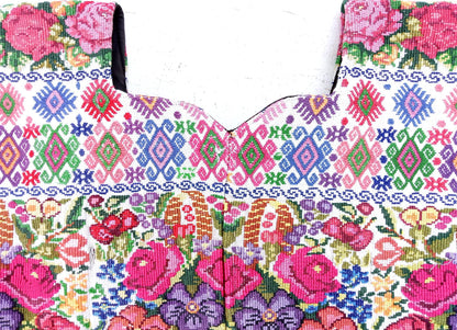 Unique Handmade Weaved WHITE Cotton Huipil, "Mayan Floral and BIRDS" Style, TECPAN Tunique