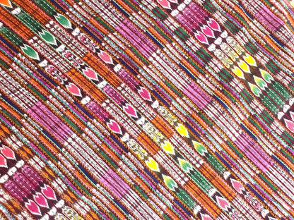 New Unique Handmade Weaved WOOL and Cotton Textile, Multicolor SOLOLA Corte, Fabric Per Yard