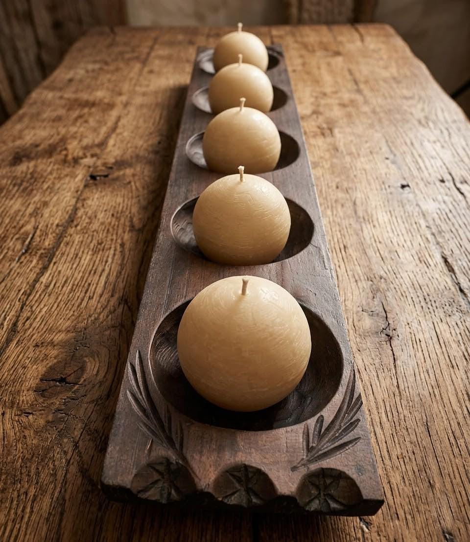 Rustic Pinewood TRAY / Brown NAHUALA Tray, Candle holder