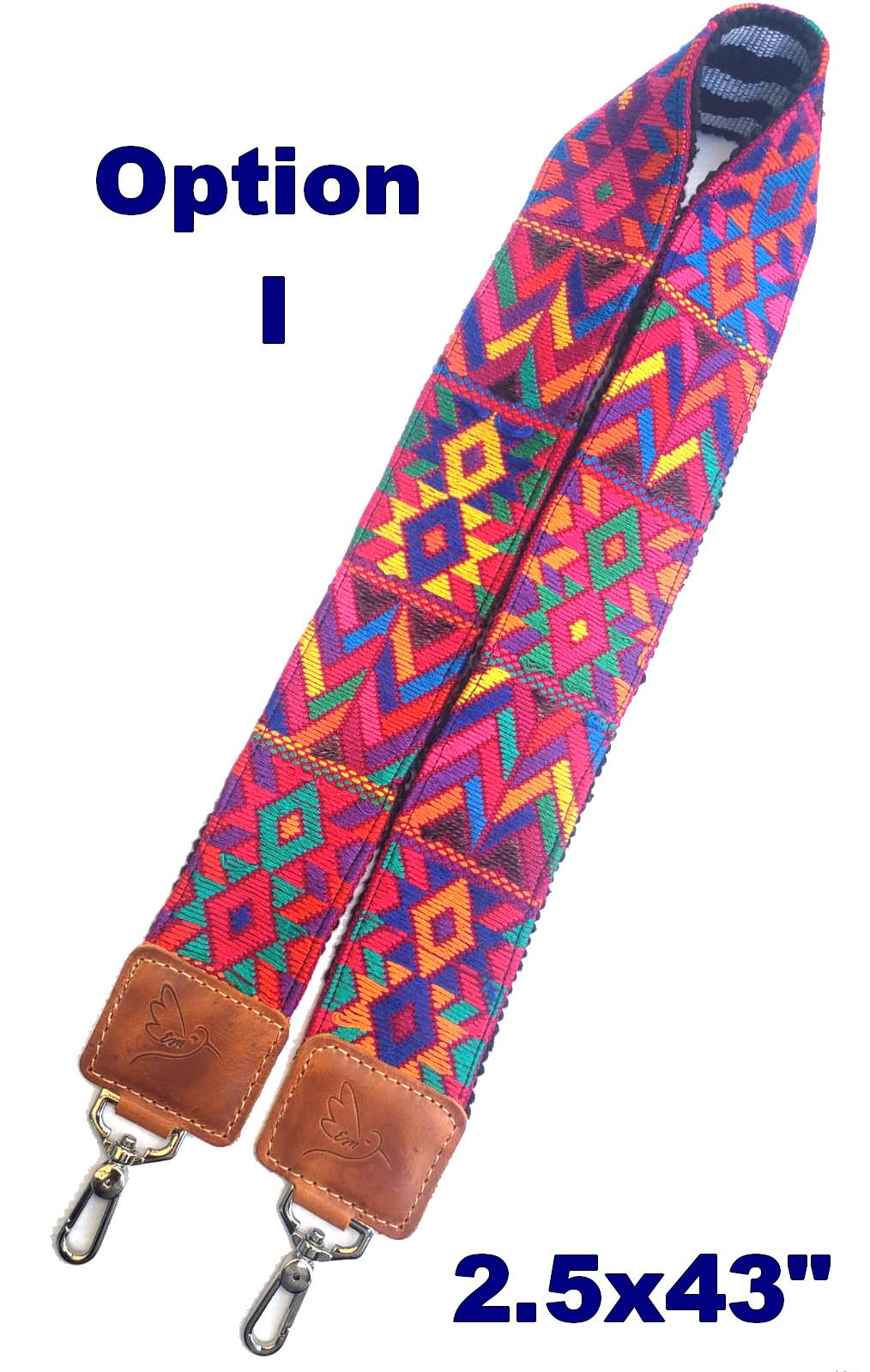 Guatemalan Handmade Leather Embroidered CAMERA / BAG STRAP
