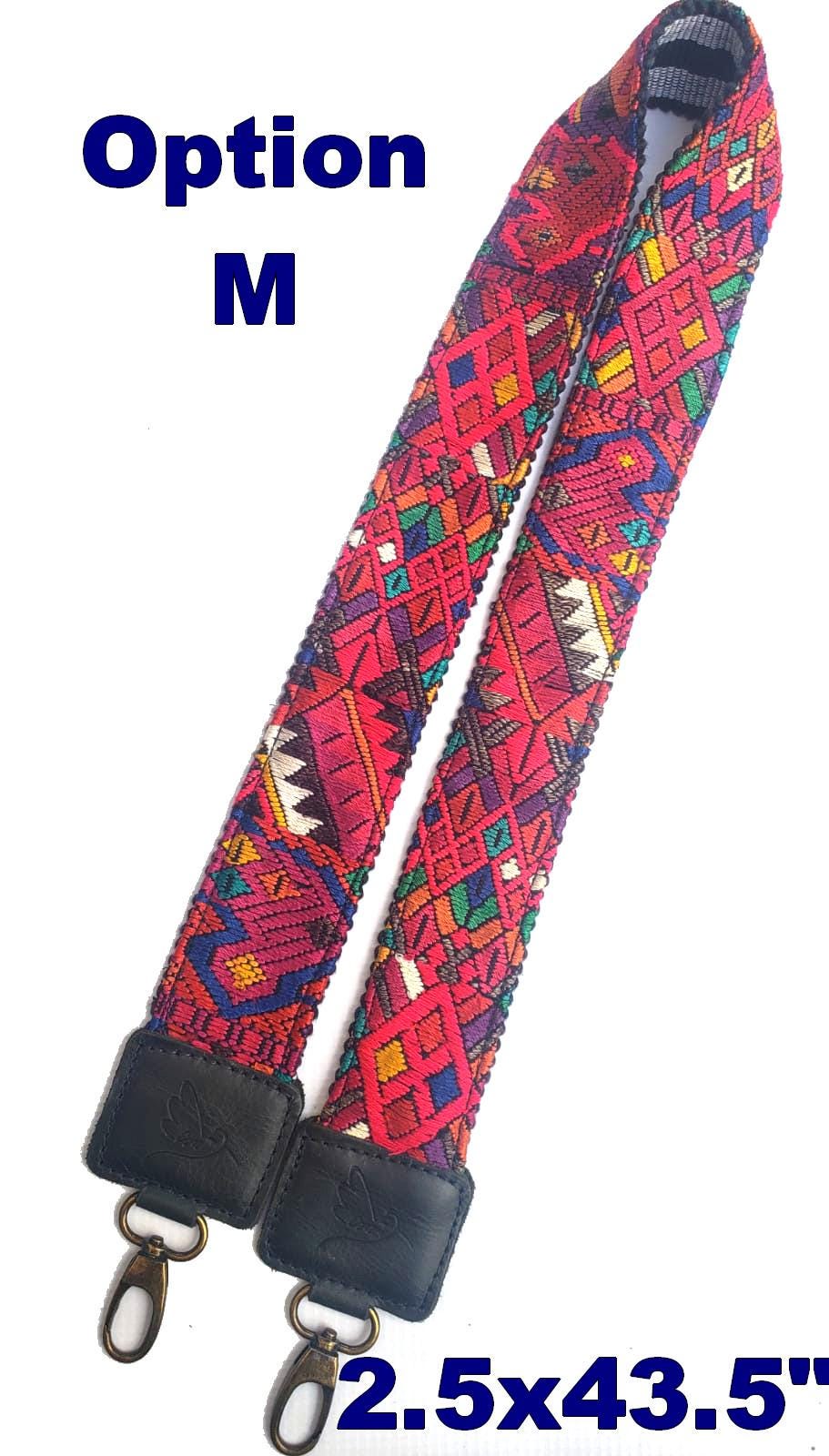 Guatemalan Handmade Leather Embroidered CAMERA / BAG STRAP