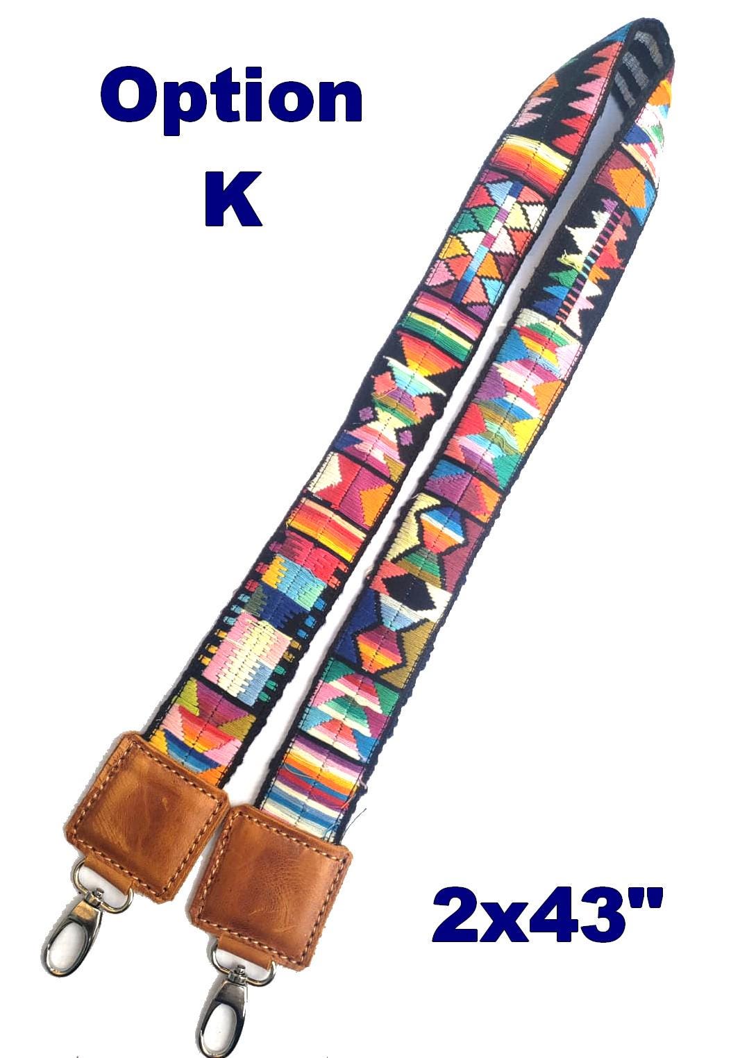 Guatemalan Handmade Leather Embroidered CAMERA / BAG STRAP