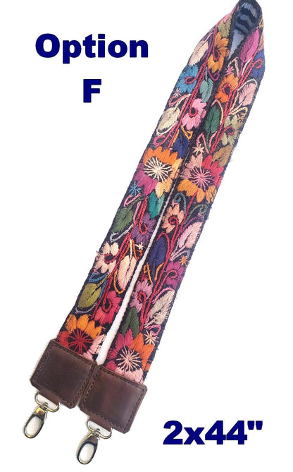 Guatemalan Handmade EMBROIDERED Leather CAMERA / BAG strap