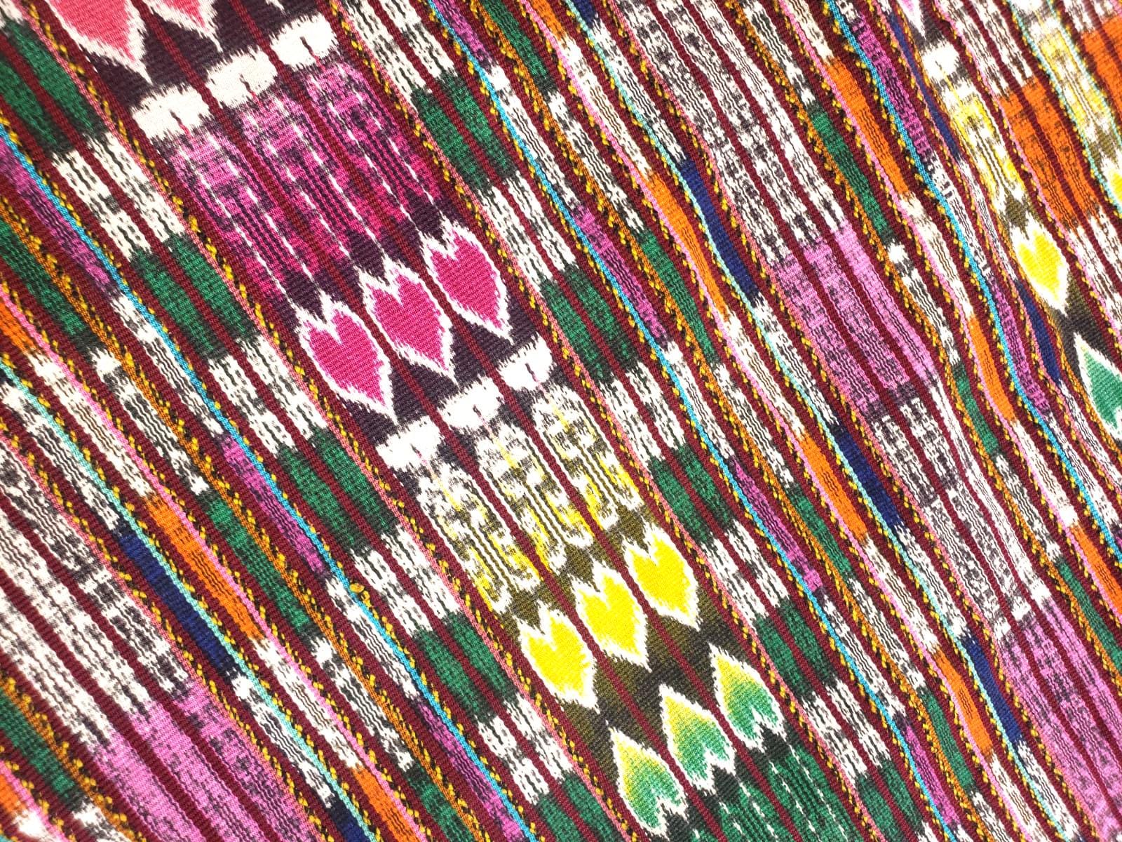 New Unique Handmade Weaved WOOL and Cotton Textile, Multicolor SOLOLA Corte, Fabric Per Yard