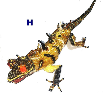 Czech Glass Hand Beaded Iguana Lizard Alligator Turtle Frog Ornament