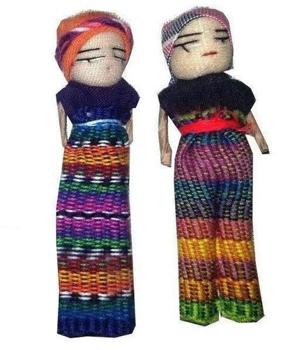 Guatemalan Artisans Three Inches WORRY DOLLS Available In Multiple Options - Woven Fabric Clothing Traditional Dolls - Mayan Fair Trade