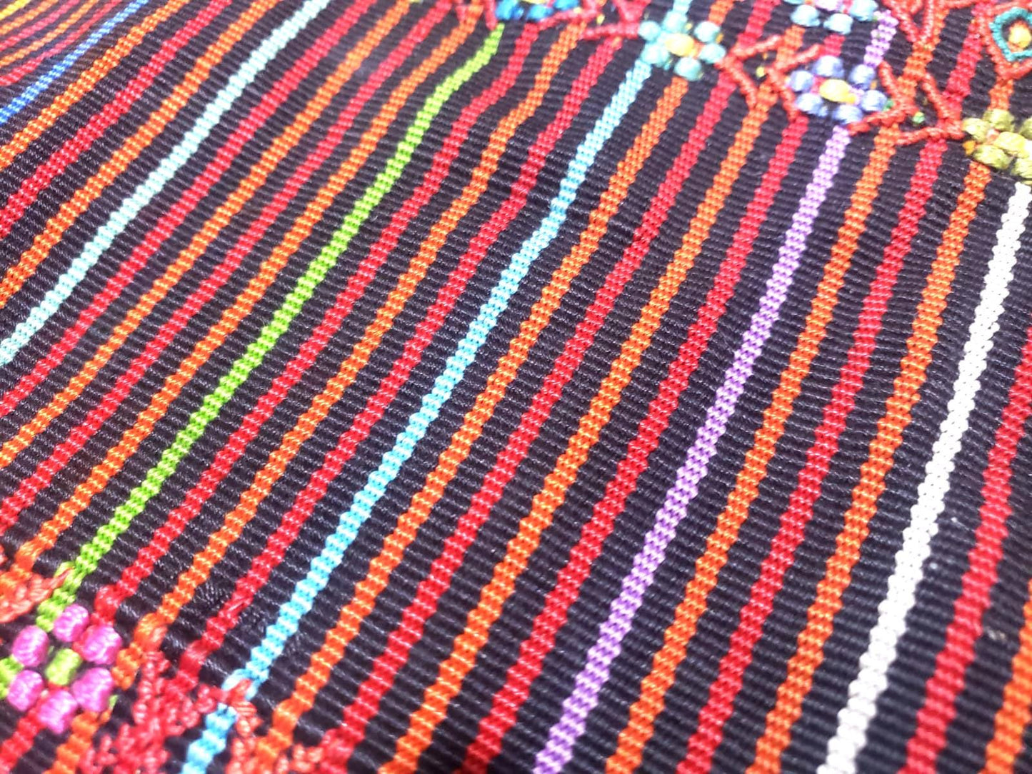 Vintage Handwoven Cotton Aguacatan Guatemalan textile fabric per yard