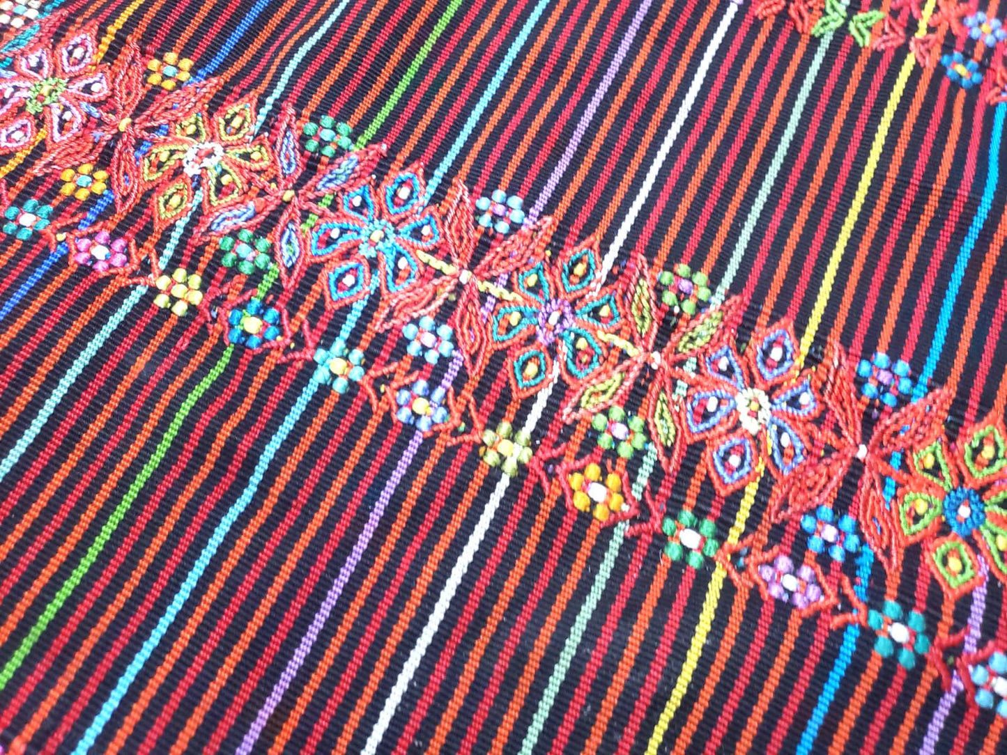 Vintage Handwoven Cotton Aguacatan Guatemalan textile fabric per yard