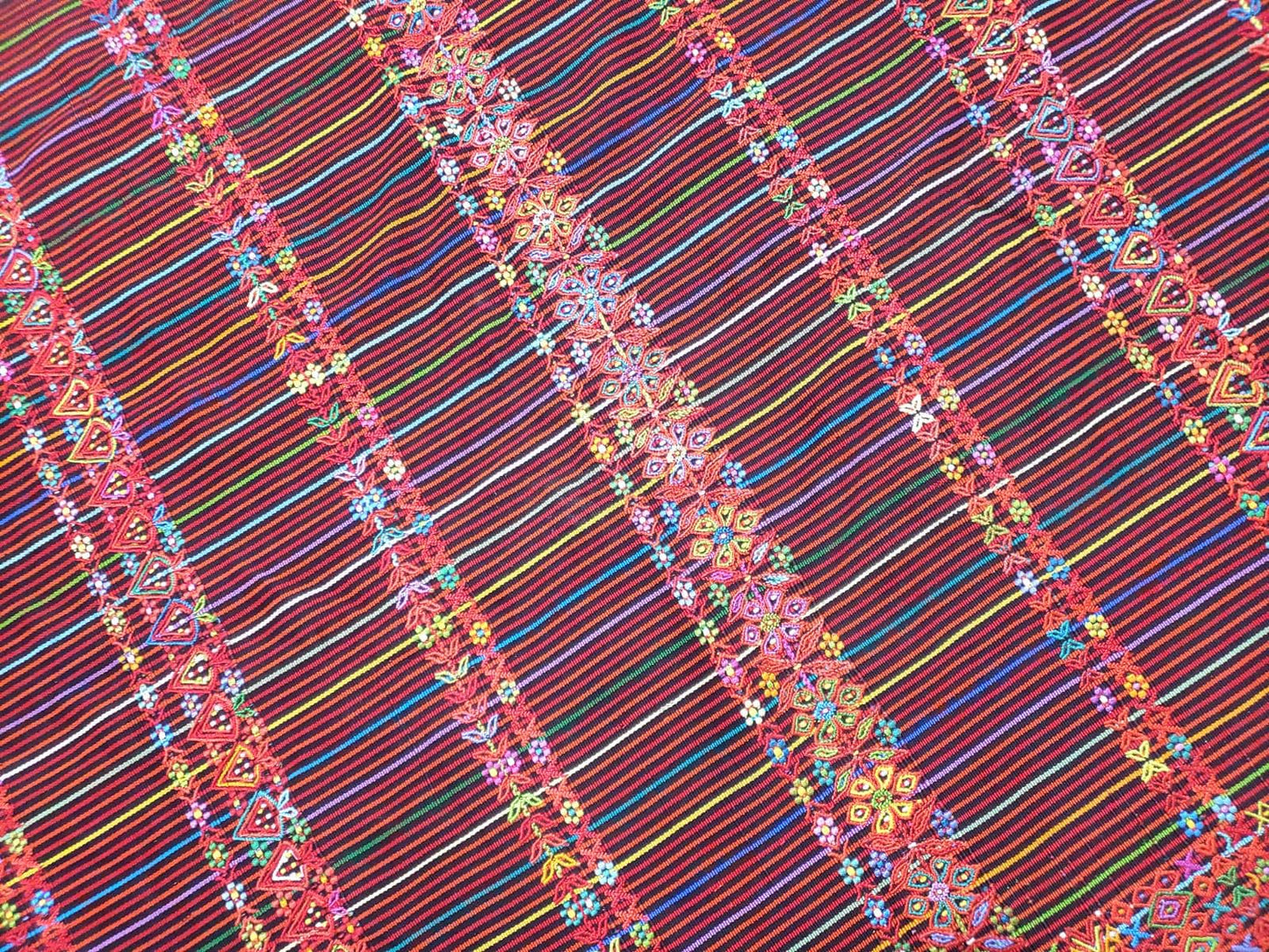 Vintage Handwoven Cotton Aguacatan Guatemalan textile fabric per yard