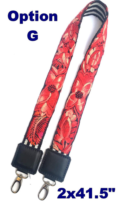 Guatemalan Handmade Leather Embroidered CAMERA / BAG STRAP