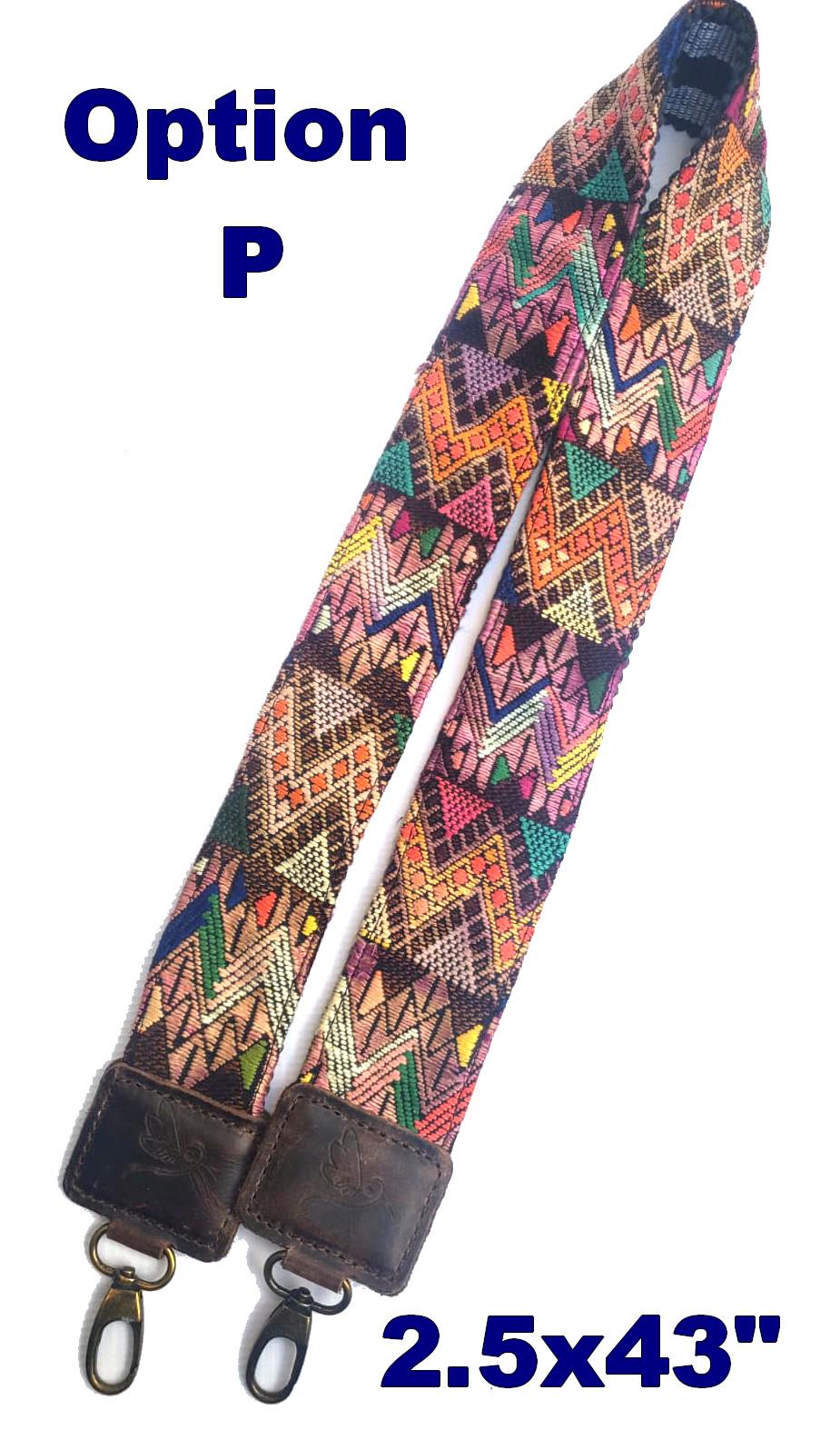 Guatemalan Handmade Leather Embroidered CAMERA / BAG STRAP
