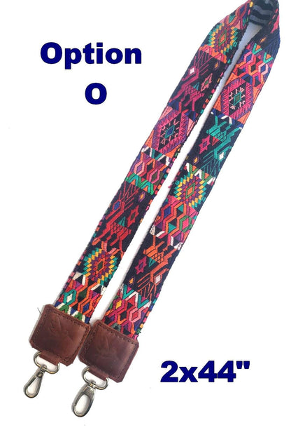 Guatemalan Handmade Leather Embroidered CAMERA / BAG STRAP