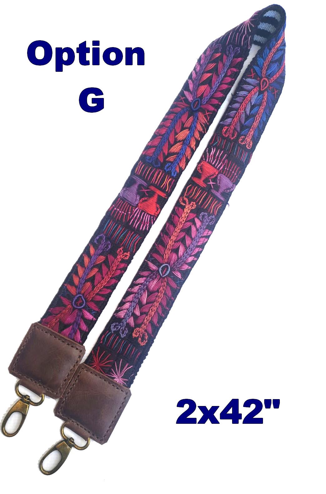 Guatemalan Handmade EMBROIDERED Leather CAMERA / BAG strap