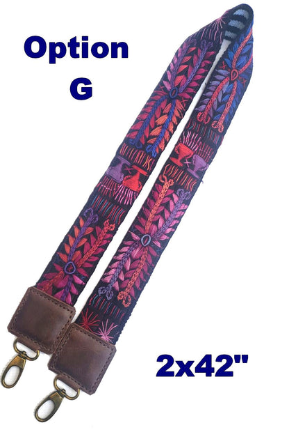Guatemalan Handmade EMBROIDERED Leather CAMERA / BAG strap