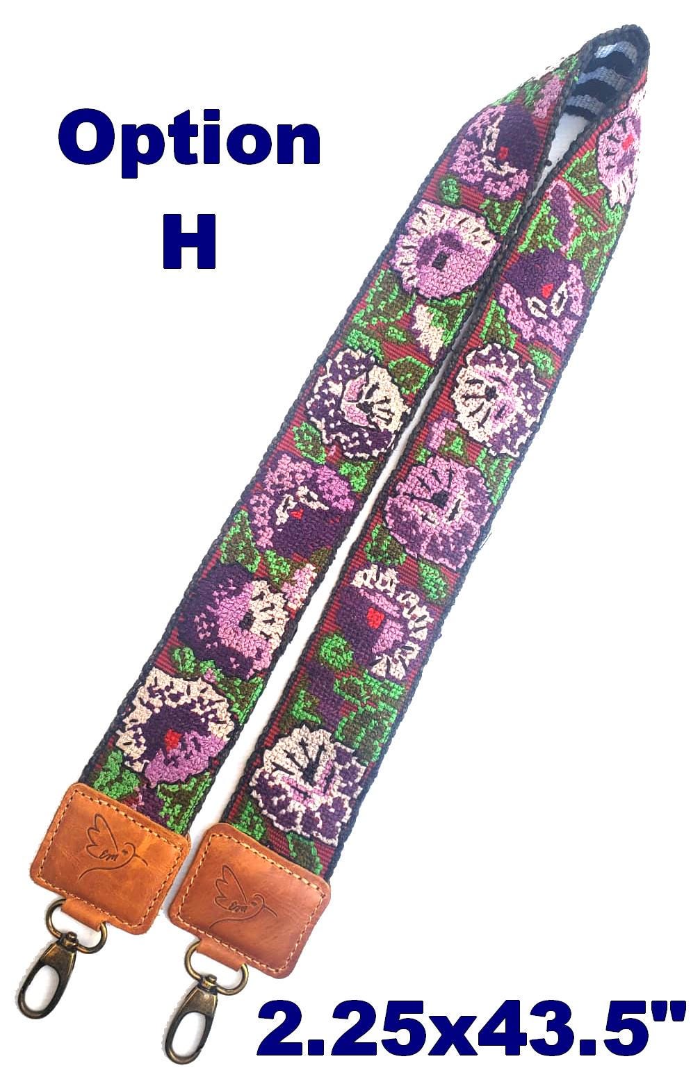 Guatemalan Handmade EMBROIDERED Leather CAMERA / BAG strap