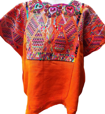 Vintage Cotton Unique RUST Handmade weaved GEOMETRIC CHICHI Huipil