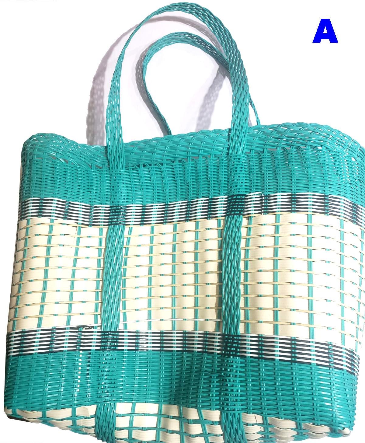 Extra Large Woven Guatemalan Plastic market Bag - RECYCLED PLASTIC Basket