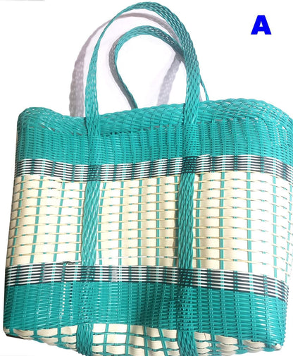 Extra Large Woven Guatemalan Plastic market Bag - RECYCLED PLASTIC Basket